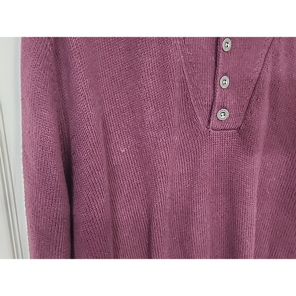 Guide Series‎ 1/4 Button Pullover Men's Size XLT Maroon Burgundy Knit Mock Neck - Picture 4 of 8